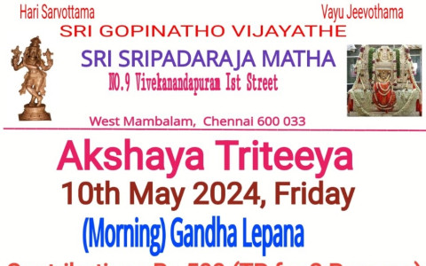akshaya triteeya and vasantha pooja